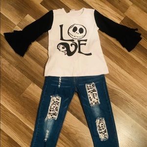Jack Skellington shirt and jeans 5T